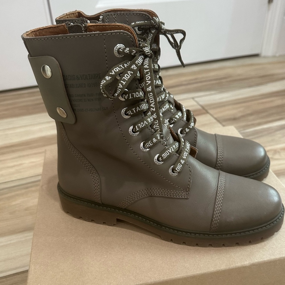 Zadig & Voltaire combat shoot leather size 10